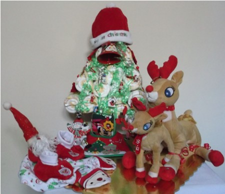 Χριστουγεννιάτικο δεντράκι από  πάνες & Άγιος Βασίλης από βρεφικό φορμάκι...