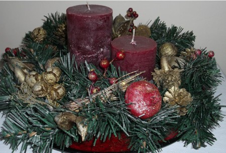 Πιατέλα 1 - Διπλό κερί, χρυσή διακόσμηση